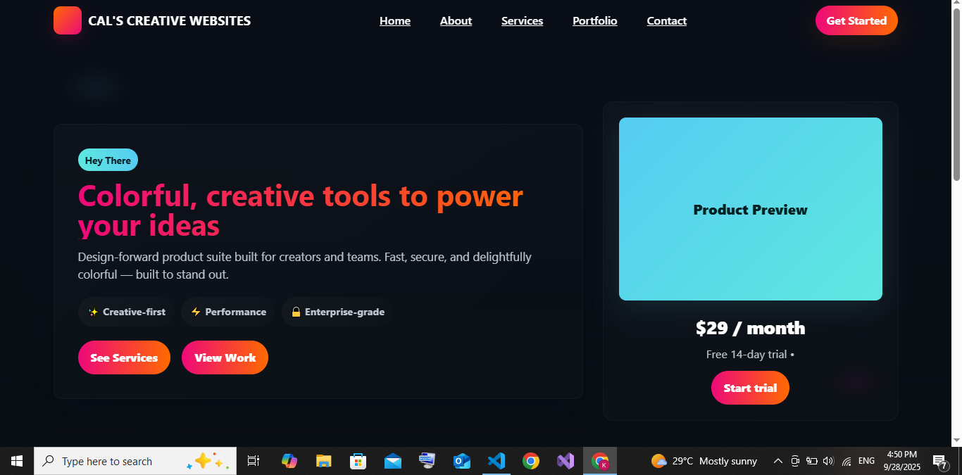 Creative Landing Page